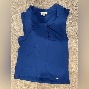 Calvin Klein Women's Navy Tie-Front Blouse